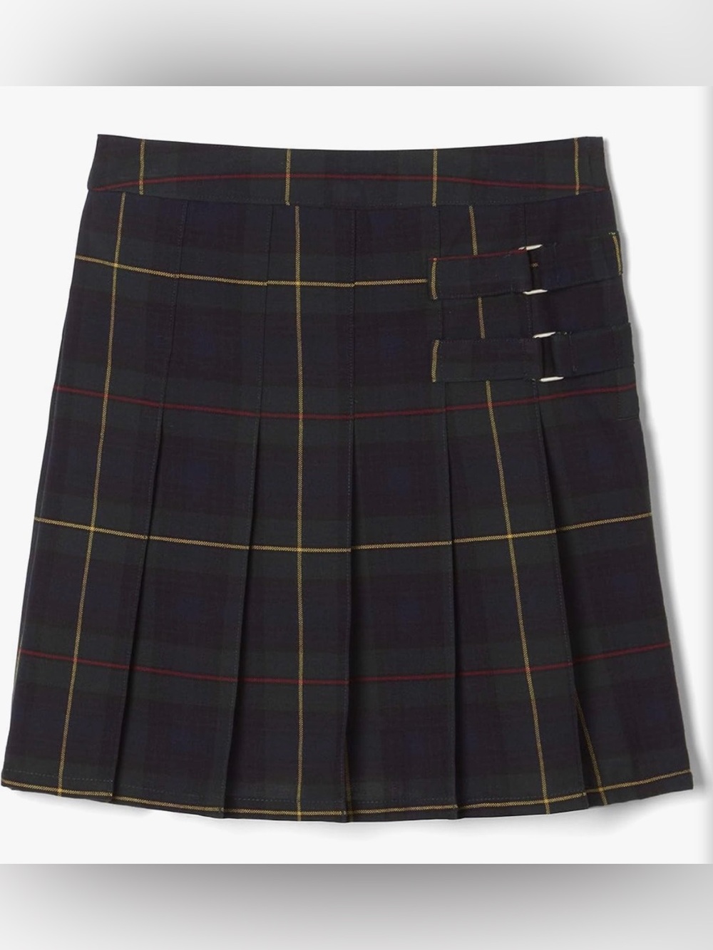 French Toast Girls Adjustable Waist Pleated-Front Two-tab Skort/Scooter Green